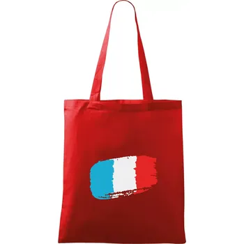 Nákupní taška Francouzská vlajka - Taška bavlněná - 42 x 38 cm ( Červená )