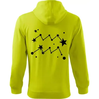 Pánská mikina Souhvězdí - Aquarius - Vodnář - Mikina s kapucí na zip trendy zipper - M ( Limetková )