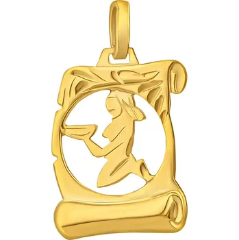 Přívěsek Zlatý přívěsek znamení zvěrokruhu Panna - pergamen SILVEGOB102630GY09