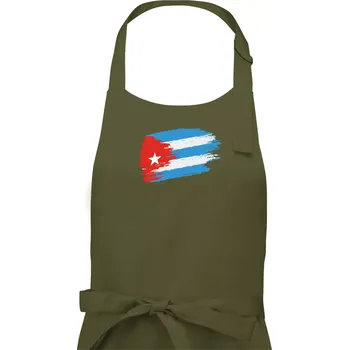 Kuchyňská zástěra Kuba vlajka - Pánská zástěra na vaření - Univerzální velikost ( Khaki )