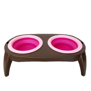 Miska pro psa Skládací cestovní miska pro psa a kočku - růžová