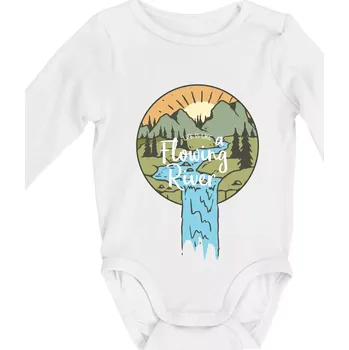 Life is like a Flowing river - Body kojenecké s dlouhým rukávem - Dlouhý r. do 3 měs ( Bílá )