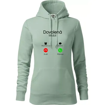 Dámská mikina Dovolená volá - Mikina dámská Cape s kapucí - S ( Sage )