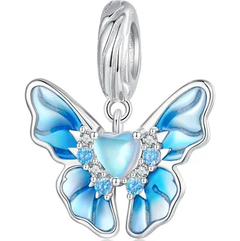 Přívěsek Endy-shop Stříbrný přívěsek korálek motýl modrý
