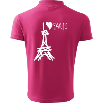 Pánská košile I love Paris - Polokošile pánská Pique Polo 203 - XL ( Purpurová )