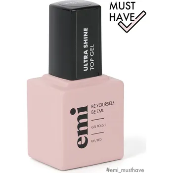 emi E.MiLac Ultra Shine Top Gel 9 ml. - Bezvýpotkový extra silný vrchní top gel