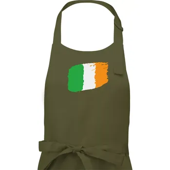 Kuchyňská zástěra Irská vlajka - Dámská zástěra na vaření - Univerzální velikost ( Khaki )
