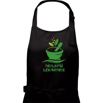 Kuchyňská zástěra Nejlepší lékárnice - Dámská zástěra na vaření - Univerzální velikost ( Černá )