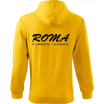 Pánská mikina Roma GPS - Mikina s kapucí na zip trendy zipper - 3XL ( Žlutá )