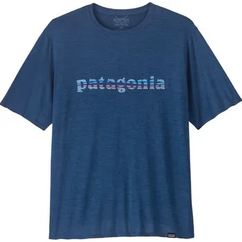 Pánské tričko Patagonia Triko Cap Cool Daily Shirt pánské Velikost: M / Barva (vzor): 73 text logo: clement blue x-dye