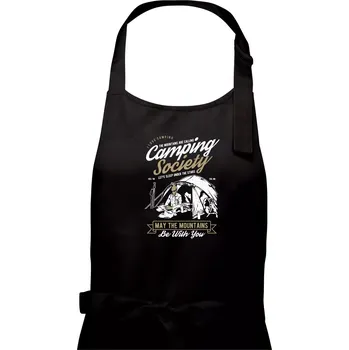 Kuchyňská zástěra Camping Society - Pánská zástěra na vaření - Univerzální velikost ( Černá )
