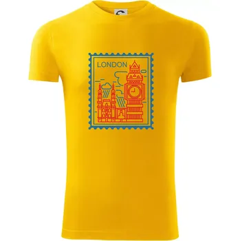 Pánské oblečení Londýn známka jednoduchá - Viper FIT - Pánské zůžené tričko - M ( Žlutá )