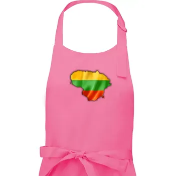 Kuchyňská zástěra Litva vlajka mapa - Dámská zástěra na vaření - Univerzální velikost ( Růžová )