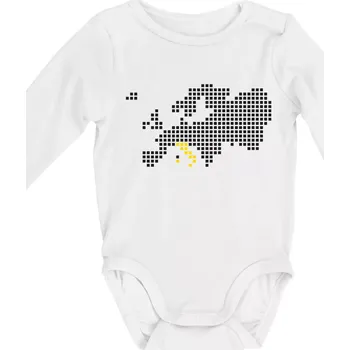 Mapa evropy - Itálie - Body kojenecké s dlouhým rukávem - Dlouhý r. 3-6 měs ( Bílá )