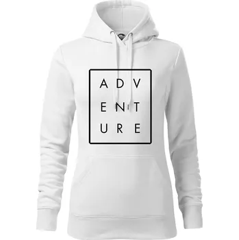 Dámská mikina Adventure obdelník - Mikina dámská Cape s kapucí - S ( Bílá )