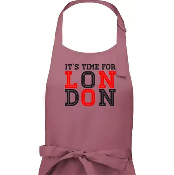 Kuchyňská zástěra Its time for LONDON - Dámská zástěra na vaření - Univerzální velikost ( Starorůžová )
