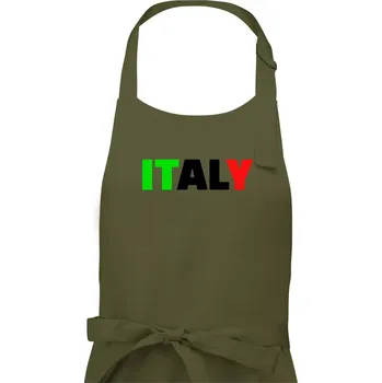 Kuchyňská zástěra Italy Nápis - Dámská zástěra na vaření - Univerzální velikost ( Khaki )