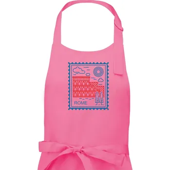Kuchyňská zástěra Řím známka jednoduchá - Pánská zástěra na vaření - Univerzální velikost ( Růžová )