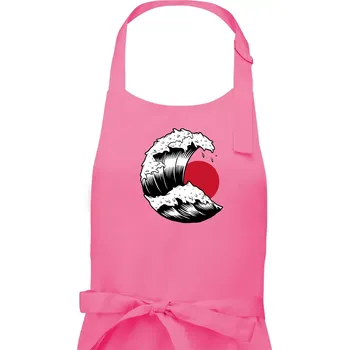 Kuchyňská zástěra Japan culture - vlna - Dámská zástěra na vaření - Univerzální velikost ( Růžová )