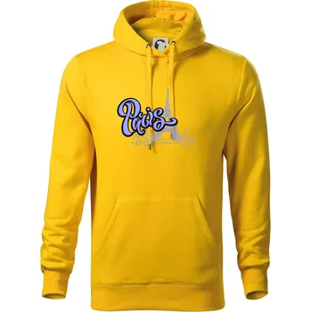 Pánská mikina Paris Lettering - Mikina pánská Cape s kapucí - 2XL ( Žlutá )