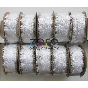 Stuha Stuha 'KVĚTY' 2,5 cm x 10 y - bílá