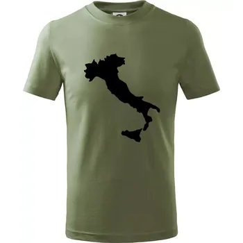Chlapecké tričko Itálie obrys - Tričko dětské bavlněné - 134 cm/8 let ( Khaki )