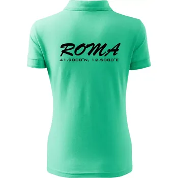 Roma GPS - Polokošile dámská Pique Polo - M ( Mátová )