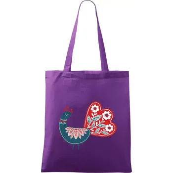 Nákupní taška Folklor - páv modrý - Taška bavlněná - 42 x 38 cm ( Fialová )