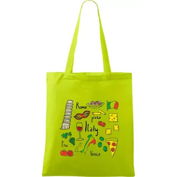Itálie symboly - Taška bavlněná - 42 x 38 cm ( Limetková )