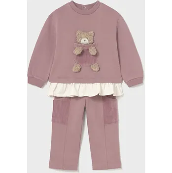 Kojenecká kombinéza Mayoral dívčí tepláková souprava s motivem medvídka 2843 - 051 Velikost: 80