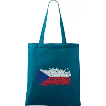 Česká vlajka - tetris - Taška bavlněná - 42 x 38 cm ( Petrolejová )