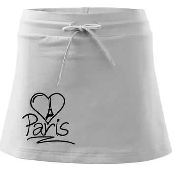 Dámská sukně Srdce Paris - Sportovní sukně - two in one - L ( Bílá )