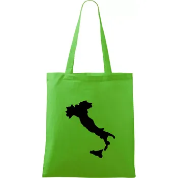Nákupní taška Itálie obrys - Taška bavlněná - 42 x 38 cm ( Apple Green )