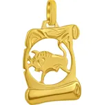 Zlatý přívěsek znamení zvěrokruhu Býk - pergamen SILVEGOB102630GY05