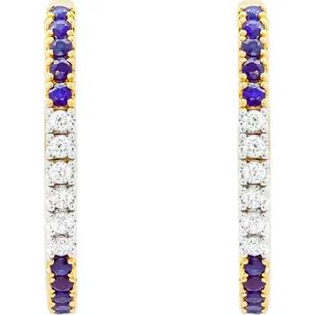 Náušnice Náušnice ze žlutého zlata se safíren a diamanty - kruhy JE7513SAPY