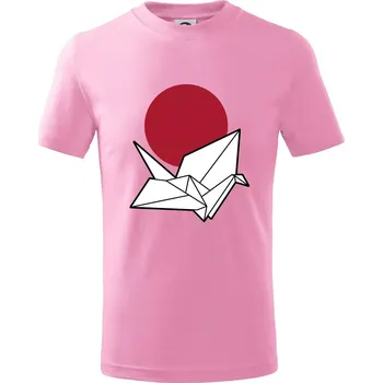 Japan culture - origami - Tričko dětské bavlněné - 122 cm/6 let ( Růžová )