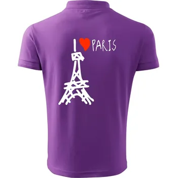 Pánská košile I love Paris - Polokošile pánská Pique Polo 203 - 2XL ( Fialová )