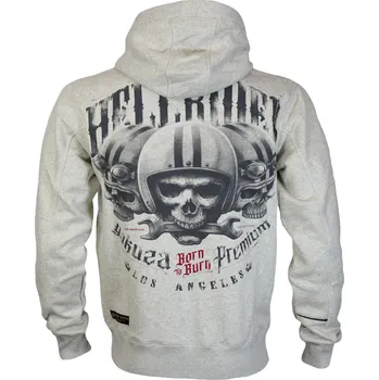 Pánská mikina Pánská mikina Yakuza Premium se zipem a kapucí 3824 light grey velikost: 4XL