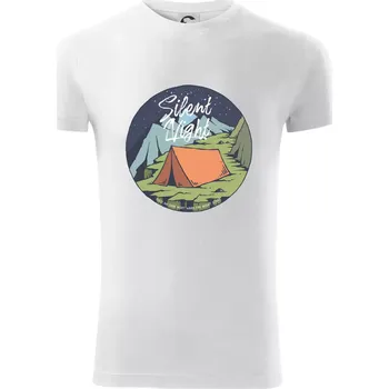 Pánské oblečení Night Camp - Silent night - Viper FIT - Pánské zůžené tričko - 3XL ( Bílá )