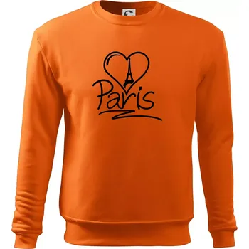 Pánská mikina Srdce Paris - Mikina Essential pánská - M ( Oranžová )