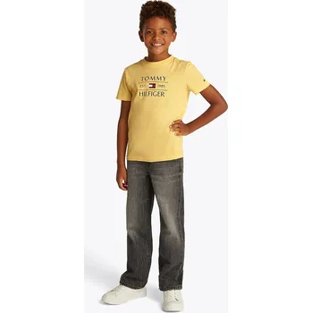 Dětská móda Dětské bavlněné tričko Tommy Hilfiger KB0KB09538.74.122.PPYA žlutá 11X, vel. 74