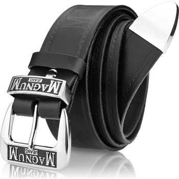 Opasek Pánský kožený opasek MagnuM by STEVENS Faced Leather Super Quality Wide 4cm Black (135cm)