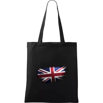 Britská vlajka okousaná - Taška bavlněná - 42 x 38 cm ( Černá )