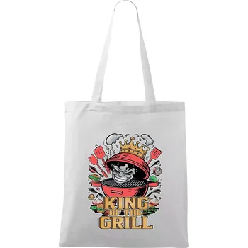 King of the grill - Taška bavlněná - 42 x 38 cm ( Bílá )