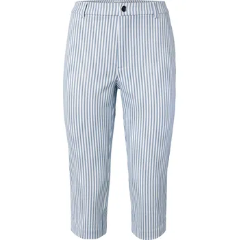 Dámské kalhoty 702947 - Tchibo - 3/4 kalhoty ze strečového kepru - pro ženy - vel. 46 - barva: modrá/s proužky