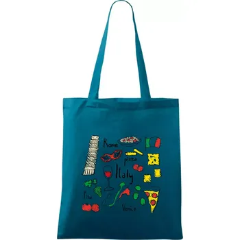 Itálie symboly - Taška bavlněná - 42 x 38 cm ( Petrolejová )