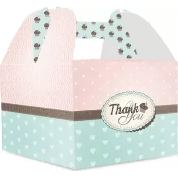 Dárková taška Krabička na výslužku barevná Thank you - 1 ks