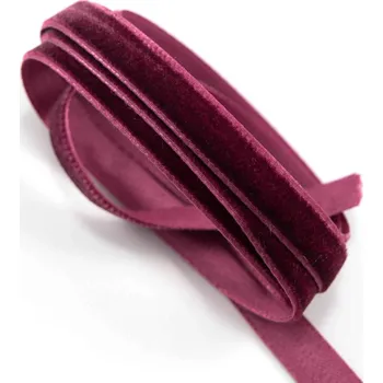 Stuha Sametová stuha - světlá bordo - šířka 1 cm