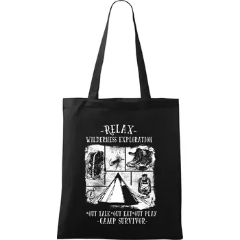 Nákupní taška Relax wilderness exploration - Taška bavlněná - 42 x 38 cm ( Černá )