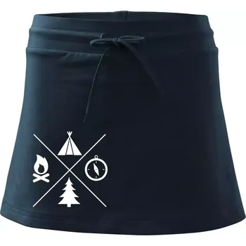 Dámská sukně Kempování čtyřka - Sportovní sukně - two in one - XL ( Námořní modrá (velmi tmavá - téměř černá) )